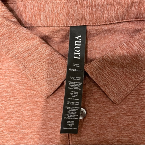 Vuori Men’s Strato Tech Polo Shirt - Light Red Medium - Picture 4 of 4